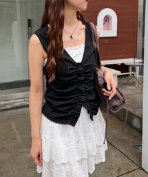 なみなみドットレイヤードタンク　夏服