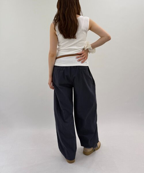 w closet(ダブルクローゼット)の「なみなみドットレイヤードタンク 夏服(Tシャツ/カットソー・レディース・チャコールグレー/サックスブルー/オフホワイト/ブラック・FREE)」の11枚目の写真
