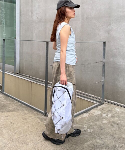 w closet(ダブルクローゼット)の「なみなみドットレイヤードタンク 夏服(Tシャツ/カットソー・レディース・チャコールグレー/サックスブルー/オフホワイト/ブラック・FREE)」の16枚目の写真