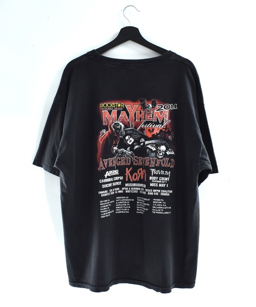 ALSTYLE APPAREL&ACTIVEWEAR(アルスタイルアパレルアンドアクティブウェアー)の「【USED】ALSTYLE “Mayhem Festival 2014” メタル・フェスティバル バンド Tシャツ(Tシャツ/カットソー・メンズ・ブラック・XX-LARGE)」の6枚目の写真