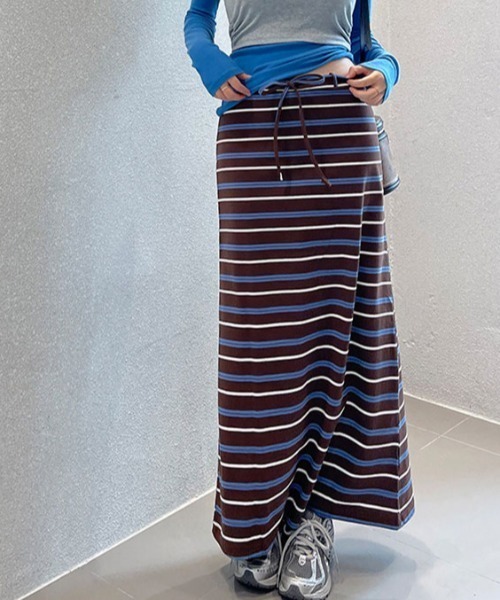 FAVORITO（ファヴォリート）の「ボーダースカート（スカート・レディース・グレー/ブラウン・F）」の19枚目の写真