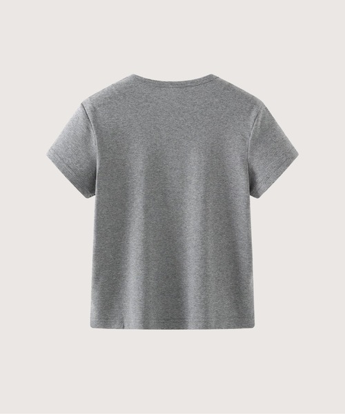 LA POMME petit（ラポミ・プチ）の「Basic Gray Ribbon T（Tシャツ/カットソー・レディース・グレー・FREE）」の2枚目の写真