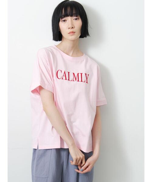 Samansa Mos2(サマンサ モスモス)の「◇【接触冷感/UVカット】アソート刺繍Tシャツ(ニット/セーター・レディース・ブラック/ピンク・F)」の2枚目の写真