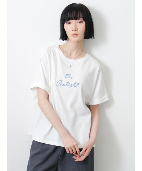 Samansa Mos2(サマンサ モスモス)の「◇【接触冷感/UVカット】アソート刺繍Tシャツ(ニット/セーター・レディース・ブラック/ピンク・F)」の3枚目の写真