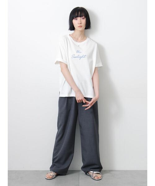 Samansa Mos2(サマンサ モスモス)の「◇【接触冷感/UVカット】アソート刺繍Tシャツ(ニット/セーター・レディース・ブラック/ピンク・F)」の7枚目の写真