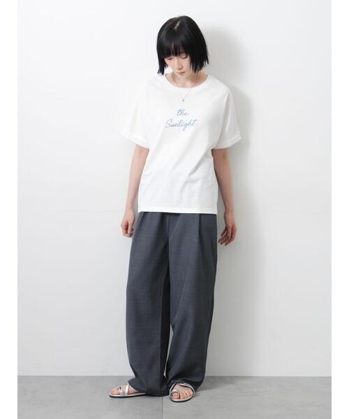 Samansa Mos2(サマンサ モスモス)の「◇【接触冷感/UVカット】アソート刺繍Tシャツ(ニット/セーター・レディース・ブラック/ピンク・F)」の8枚目の写真