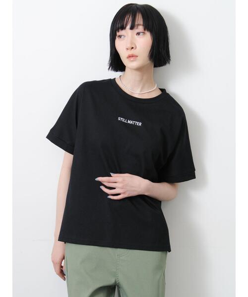 Samansa Mos2(サマンサ モスモス)の「◇【接触冷感/UVカット】アソート刺繍Tシャツ(ニット/セーター・レディース・ブラック/ピンク・F)」の12枚目の写真