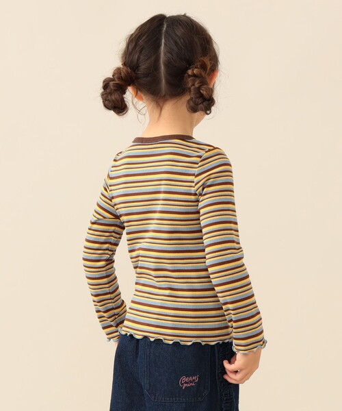 BEAMS mini(ビームスミニ)の「メローリブ Tシャツ 2026FW (90~130cm)プチプラ 人気 ボーダー 着回し ロンT 通園 通学(Tシャツ/カットソー・キッズ・サックスブルー/ピンク・90/120/110/100/130)」の4枚目の写真