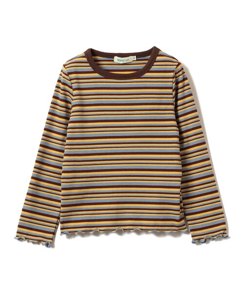 BEAMS mini(ビームスミニ)の「メローリブ Tシャツ 2026FW (90~130cm)プチプラ 人気 ボーダー 着回し ロンT 通園 通学(Tシャツ/カットソー・キッズ・サックスブルー/ピンク・90/120/110/100/130)」の8枚目の写真