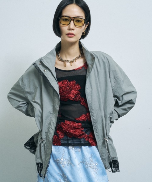 yae(ヤエ)の「Lace hem blouson / レースヘムブルゾン(ブルゾン・レディース・グレー/ベージュ/ブラック・FREE)」の13枚目の写真