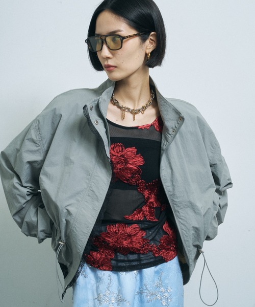 yae(ヤエ)の「Lace hem blouson / レースヘムブルゾン(ブルゾン・レディース・グレー/ベージュ/ブラック・FREE)」の15枚目の写真