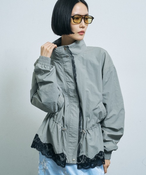 yae(ヤエ)の「Lace hem blouson / レースヘムブルゾン(ブルゾン・レディース・グレー/ベージュ/ブラック・FREE)」の19枚目の写真