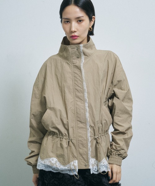yae(ヤエ)の「Lace hem blouson / レースヘムブルゾン(ブルゾン・レディース・グレー/ベージュ/ブラック・FREE)」の9枚目の写真