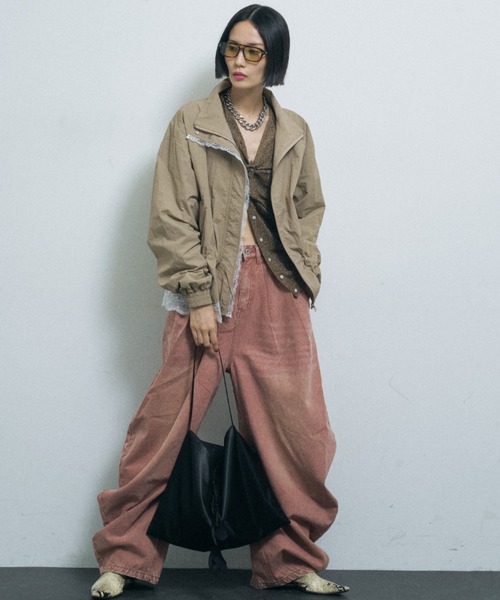 yae(ヤエ)の「Lace hem blouson / レースヘムブルゾン(ブルゾン・レディース・グレー/ベージュ/ブラック・FREE)」の6枚目の写真