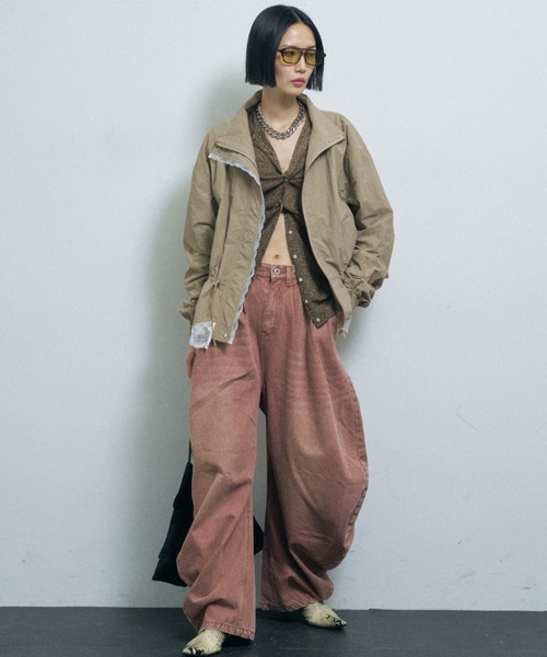yae(ヤエ)の「Lace hem blouson / レースヘムブルゾン(ブルゾン・レディース・グレー/ベージュ/ブラック・FREE)」の7枚目の写真
