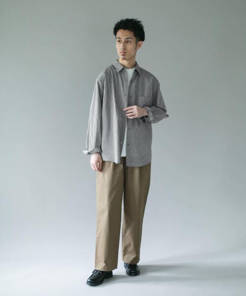 URBAN RESEARCH DOORS(アーバンリサーチドアーズ)の「ライトウェイトストライプレギュラーカラーシャツ(シャツ/ブラウス・メンズ・グレー系その他/レッド系その他/ベージュ系その他・LARGE/MEDIUM)」の10枚目の写真