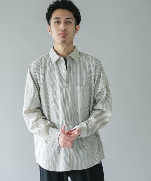 URBAN RESEARCH DOORS(アーバンリサーチドアーズ)の「ライトウェイトストライプレギュラーカラーシャツ(シャツ/ブラウス・メンズ・グレー系その他/レッド系その他/ベージュ系その他・LARGE/MEDIUM)」の14枚目の写真