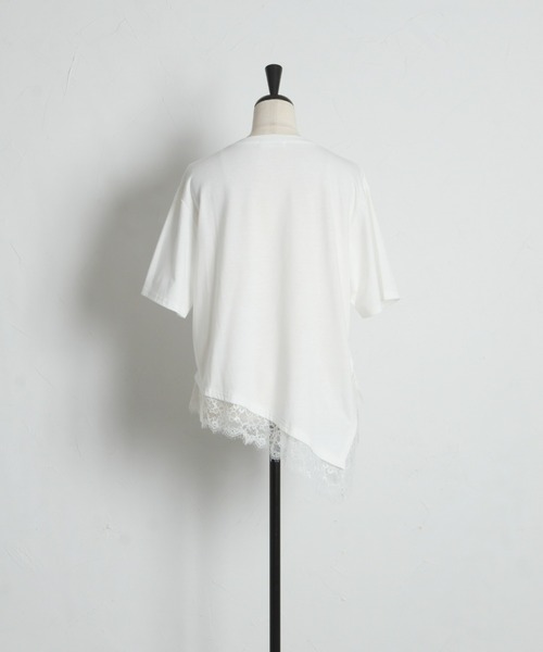 &. NOSTALGIA(アンドドットノスタルジア)の「裾レース半袖Tシャツ(Tシャツ/カットソー・レディース・ブラック/ホワイト・M)」の18枚目の写真
