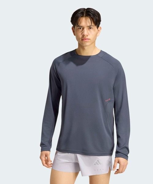 adidas(アディダス)の「ランニング Tシャツ 長袖 / ロンT / アディダス adidas(Tシャツ/カットソー・メンズ・グレー系その他・SMALL/MEDIUM/LARGE/X-LARGE/XX-LARGE)」の1枚目の写真