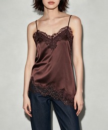 satin lace cami tops（サテンレースキャミトップス）（キャミソール