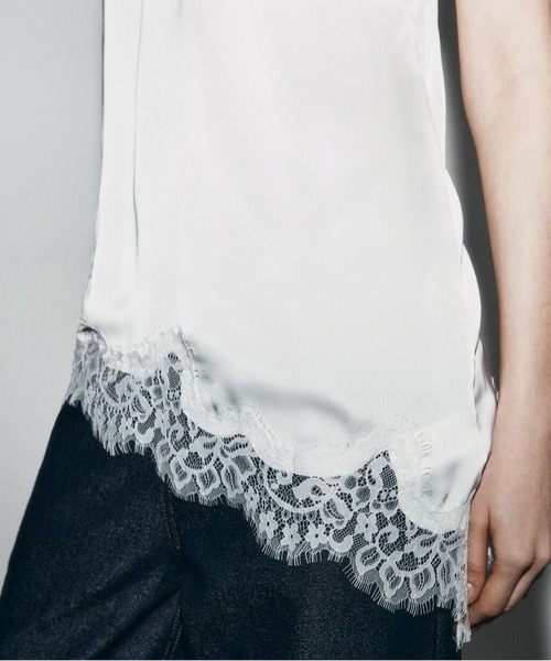 MAISON DE THERESE(メゾン ド テレーズ)の「レイヤード レーストリムサテンアシメキャミソール(キャミソール・レディース・White/Black/BROWN・M)」の22枚目の写真