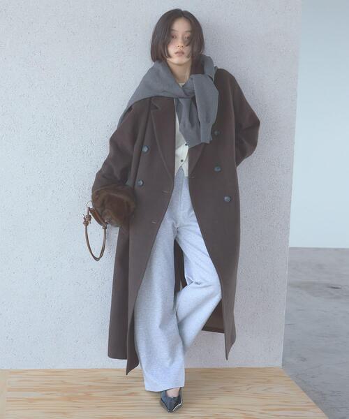 SENSE OF PLACE by URBAN RESEARCH(センスオブプレイスバイアーバンリサーチ)の「尾州ウールロングテーラードコート(チェスターコート・レディース・ブラウン/グレー/ブラック・MEDIUM/SMALL)」の19枚目の写真