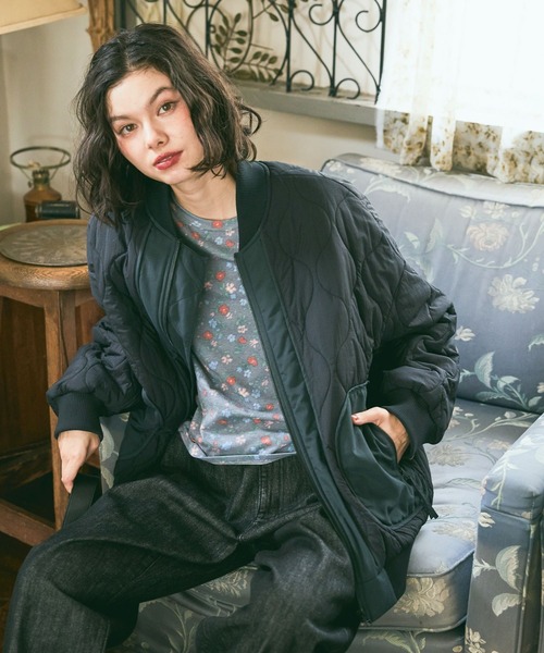 niko and...(ニコアンド)の「キルトルーズMA-1(MA-1・レディース・カーキ/ブラック/ブラウン・MEDIUM/LARGE)」の14枚目の写真