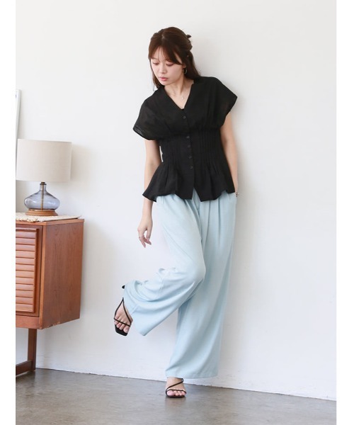 fifth(フィフス)の「【narumiセレクト】ウエストタックVネックブラウス(シャツ/ブラウス・レディース・ホワイト/ブラック・M)」の8枚目の写真