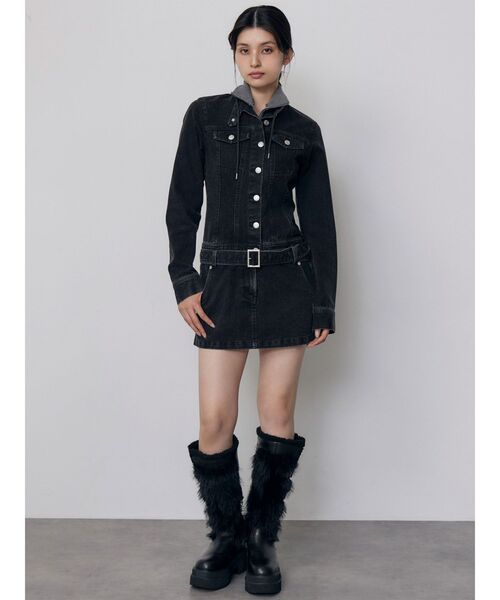 MURUA(ムルーア)の「ローウエストデニムミニワンピース 秋服(ワンピース・レディース・ブラウン/ブラック・FREE)」の20枚目の写真