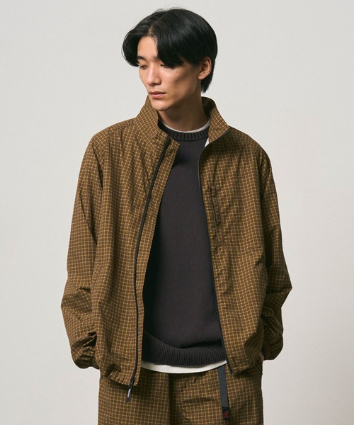 Gramicci(グラミチ)の「MINI CHECK NYLON JACKET|ミニチェックナイロンジャケット(ナイロンジャケット・メンズ・ブラウン/ネイビー/グレー・2XL/XL/L/M/S/XS)」の3枚目の写真
