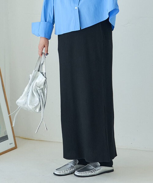 FREAK'S STORE(フリークスストア)の「ワッフルスカート(スカート・レディース・ブラック/ネイビー/グレー・フリ-)」の2枚目の写真