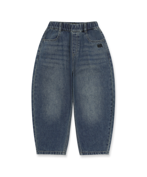 BROWNBREATH KIDS(ブラウンブレスキッズ)の「KIDS TAG CURVED DENIM PANTS - BLUE(デニムパンツ・レディース・その他・110/120/130/140/150)」の2枚目の写真