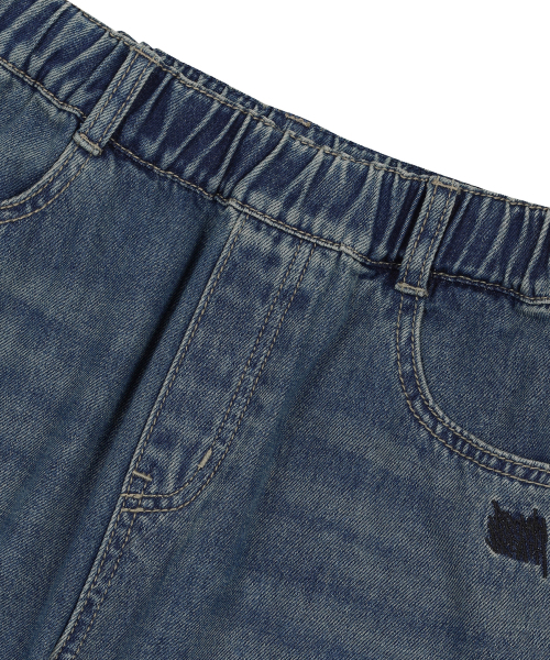 BROWNBREATH KIDS(ブラウンブレスキッズ)の「KIDS TAG CURVED DENIM PANTS - BLUE(デニムパンツ・レディース・その他・110/120/130/140/150)」の4枚目の写真