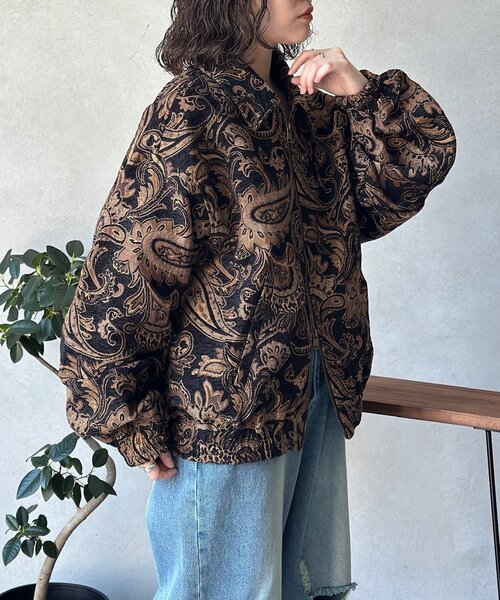 CPCM(シーピーシーエム)の「ぺイズリー柄ゴブランジップジャケット(ブルゾン・メンズ・アイボリー/ブラック・LARGE/MEDIUM)」の14枚目の写真