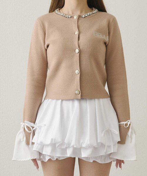 Belle Charme(ベルシャルム)の「【Belle Charme】Bijou Collar Layered Cardigan(カーディガン/ボレロ・レディース・ベージュ/ネイビー/ブラック・FREE)」の14枚目の写真