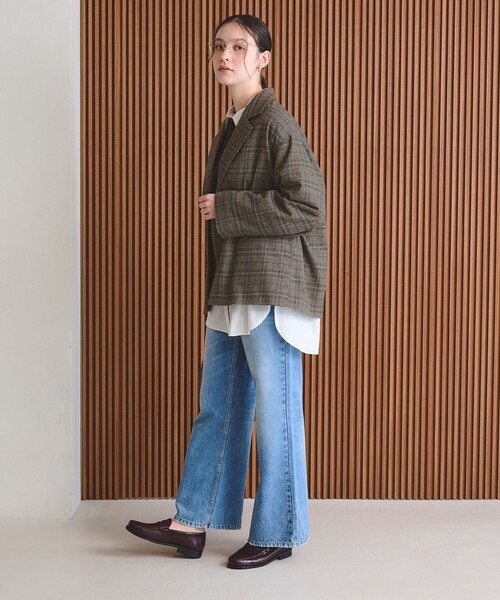 BEAUTY&YOUTH UNITED ARROWS（ビューティーアンドユースユナイテッドアローズ）の「【WEB限定 Wardrobe DAILY MINIMAL】テーラード チェック ジャケット（テーラードジャケット・レディース・ダークブラウン/ダークグレー・L/M/S）」の6枚目の写真