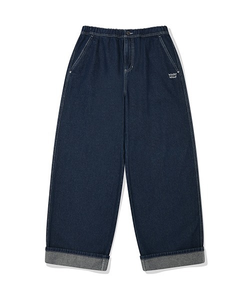 Wacky WiLLy(ワッキーウィリー)の「WIDE EASY DENIM PANTS(デニムパンツ・メンズ・ブラック/インディゴブルー・SMALL/MEDIUM/LARGE/X-LARGE)」の1枚目の写真