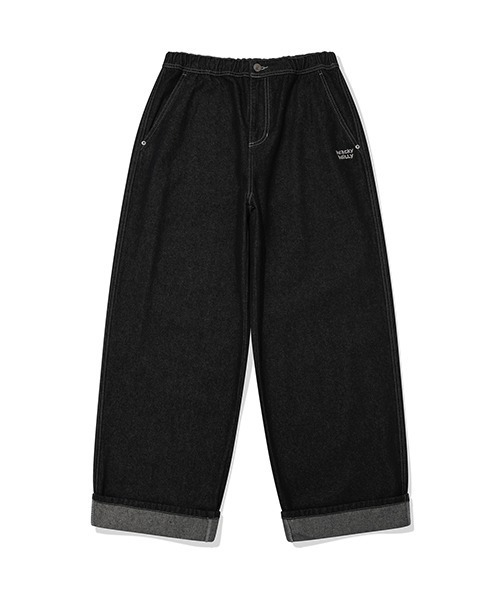 Wacky WiLLy(ワッキーウィリー)の「WIDE EASY DENIM PANTS(デニムパンツ・メンズ・ブラック/インディゴブルー・SMALL/MEDIUM/LARGE/X-LARGE)」の3枚目の写真