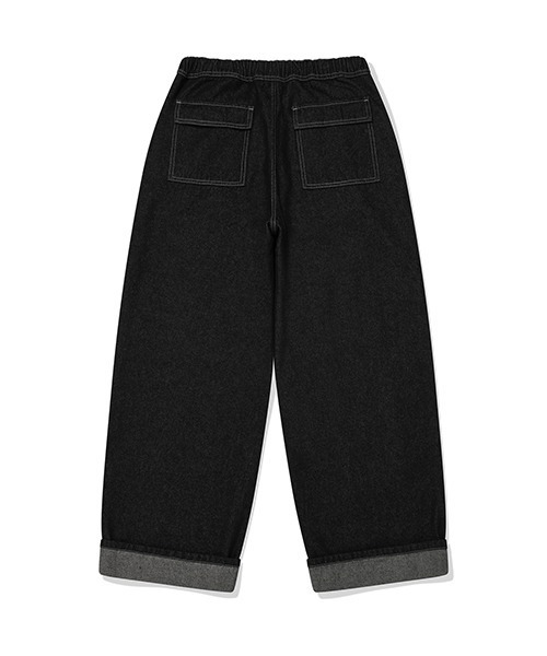 Wacky WiLLy(ワッキーウィリー)の「WIDE EASY DENIM PANTS(デニムパンツ・メンズ・ブラック/インディゴブルー・SMALL/MEDIUM/LARGE/X-LARGE)」の4枚目の写真