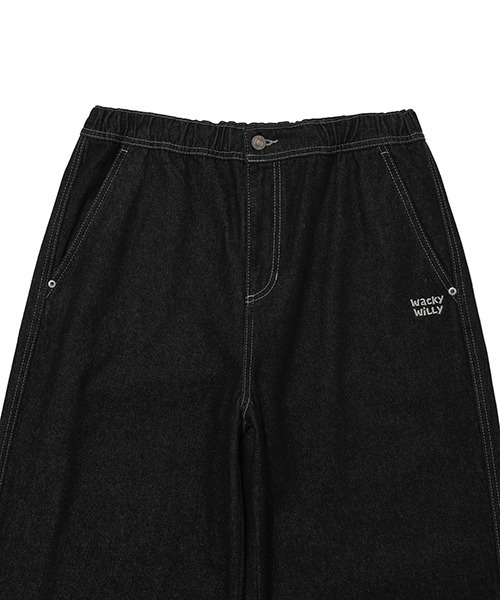 Wacky WiLLy(ワッキーウィリー)の「WIDE EASY DENIM PANTS(デニムパンツ・メンズ・ブラック/インディゴブルー・SMALL/MEDIUM/LARGE/X-LARGE)」の5枚目の写真