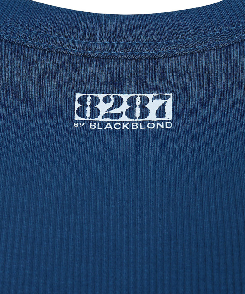 BLACK BLOND(ブラック ブロンド)の「8287 ロゴクロップタンクトップ(ブルー)(Tシャツ/カットソー・レディース・その他・FREE)」の5枚目の写真