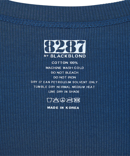 BLACK BLOND(ブラック ブロンド)の「8287 ロゴクロップタンクトップ(ブルー)(Tシャツ/カットソー・レディース・その他・FREE)」の2枚目の写真