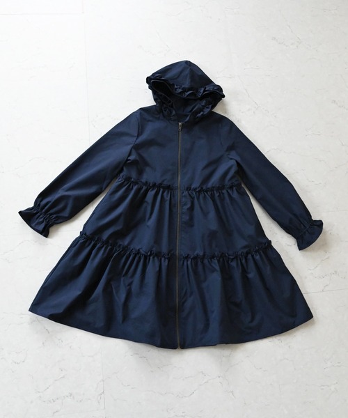 Neige（ネージュ）の「撥水フリルティアードコート（その他アウター・レディース・ネイビー/ライトベージュ・ONE SIZE）」の12枚目の写真
