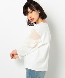 Another Edition | シフォンフリルスリーブトップス/AEBFC  シフォン FRILL  SL T(Tシャツ/カットソー)