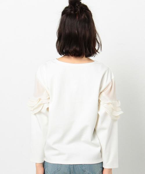 Another Edition（アナザーエディション）の「シフォンフリルスリーブトップス/AEBFC  シフォン FRILL  SL T◆（Tシャツ/カットソー・レディース・オフホワイト・FREE）」の6枚目の写真