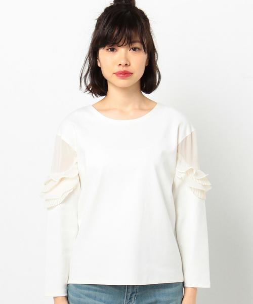 Another Edition（アナザーエディション）の「シフォンフリルスリーブトップス/AEBFC  シフォン FRILL  SL T◆（Tシャツ/カットソー・レディース・オフホワイト・FREE）」の7枚目の写真