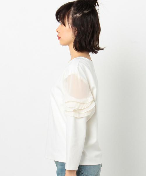 Another Edition（アナザーエディション）の「シフォンフリルスリーブトップス/AEBFC  シフォン FRILL  SL T◆（Tシャツ/カットソー・レディース・オフホワイト・FREE）」の2枚目の写真