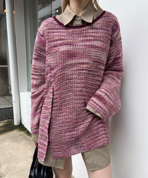 VARIEGATED SHEER KNIT TOP（Tシャツ/カットソー）｜Ameri（アメリ）の