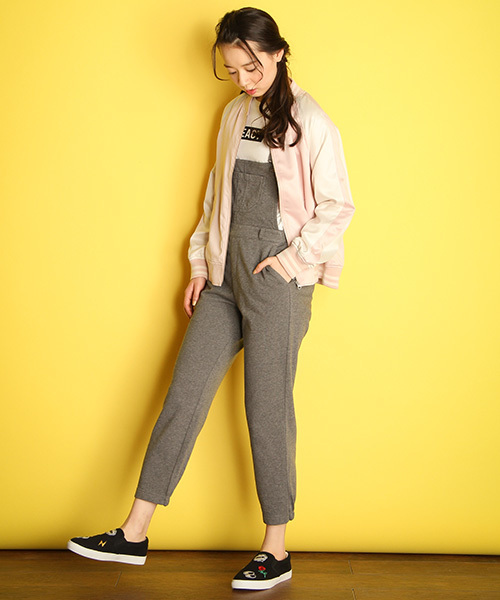 Honeys（ハニーズ）の「配色リブブルゾン（ブルゾン・レディース・ピンク/ネイビー/グレー/ブラック/カーキ・M/L）」の13枚目の写真