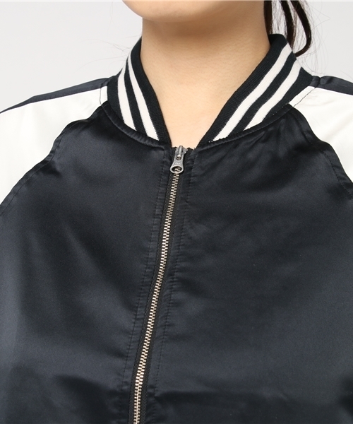 Honeys（ハニーズ）の「配色リブブルゾン（ブルゾン・レディース・ピンク/ネイビー/グレー/ブラック/カーキ・M/L）」の9枚目の写真